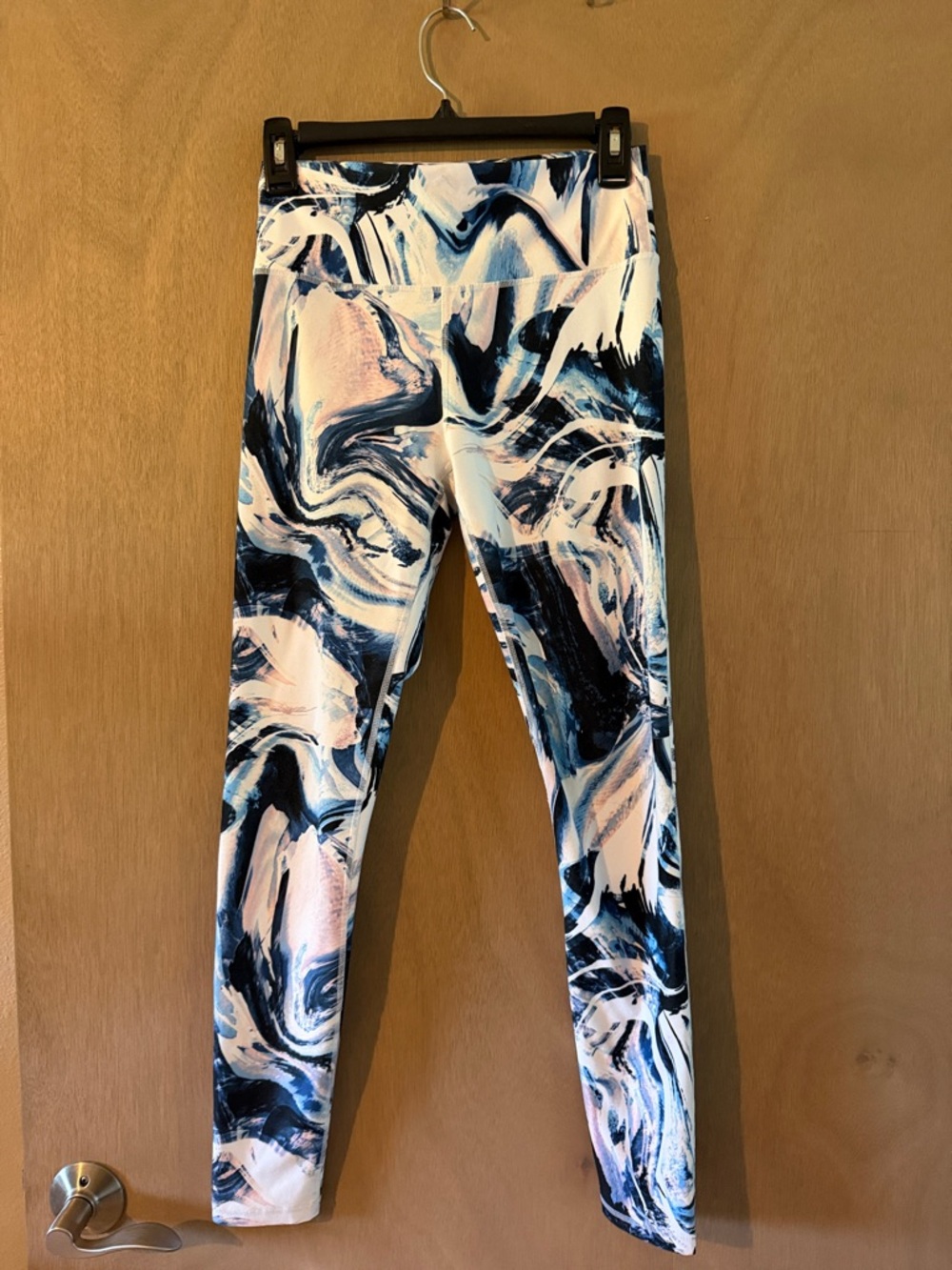 Athleta Kids Marble Swirl Leggings - Navy, White, Pale Pink